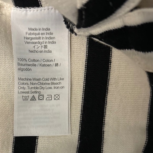 J. Crew Tie-back Minidress Black Ivory Striped Size Small - Picture 5 of 9